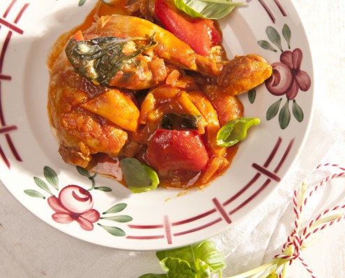 pollo con peperonata