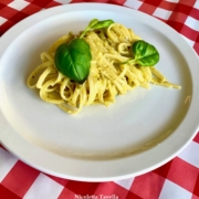 pasta with pistachio pesto pistachepesto