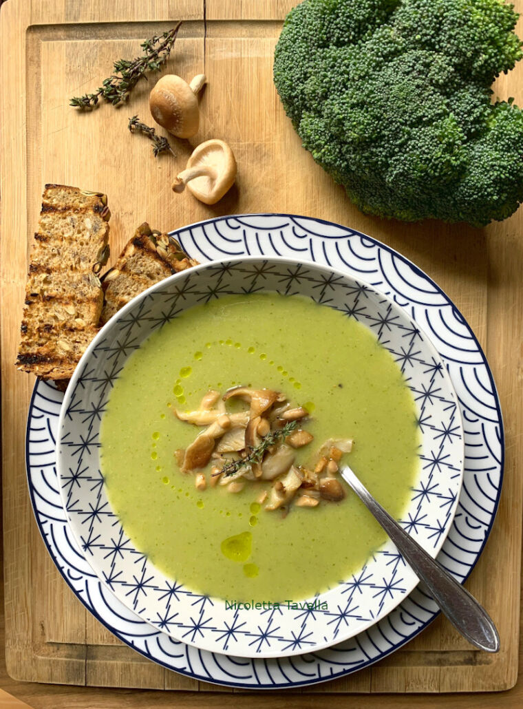 broccoli potato and shiitake soup