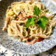 spaghetti with smoked mackerel lemon and chilli