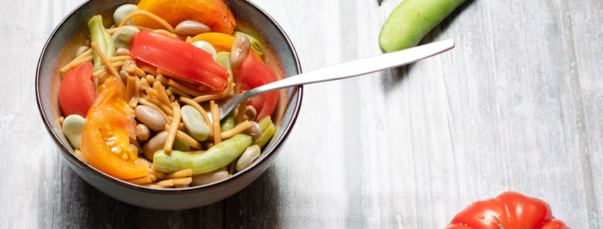 udon and tomato salad